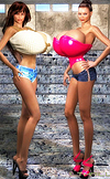 Chicks play with fantastic HUGE tits