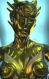Green metalic  3D alien babe needs some satisfacio