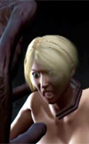Girll gets face fucked by 3D monster alien dick